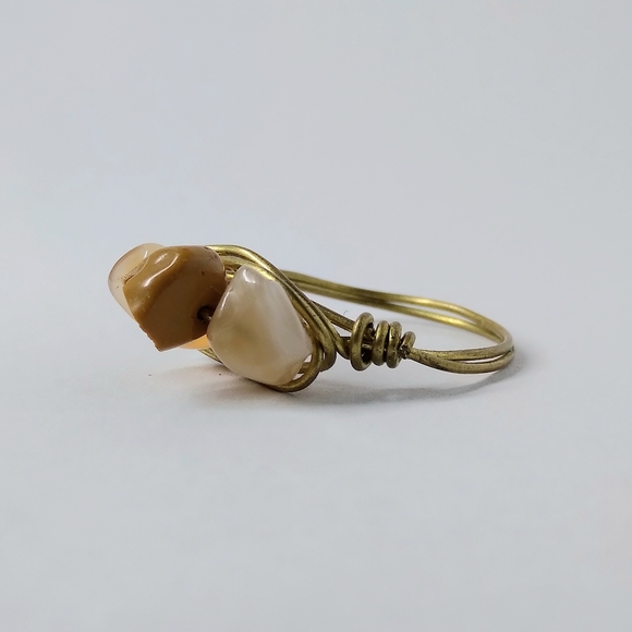 Beautiful Earthy Gems Handmade Twisted Gold Ring Size 9.25 **read description** - Picture 4 of 4